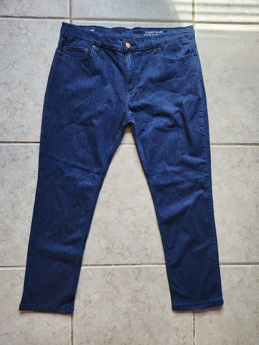 Mugsy Studio Blues Stretch Slim Fit Jeans 40x30 Dark Wash Denim